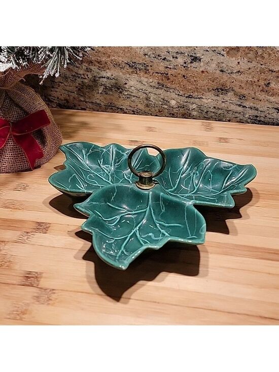 Vintage Other - Vintage holiday leaf relish / candy dish